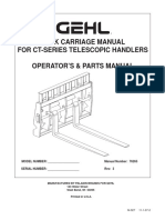 CT Series Telescopic Handler Fork Carriage Operators Parts Manual 76265