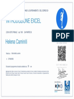 Certificato Corso Excel