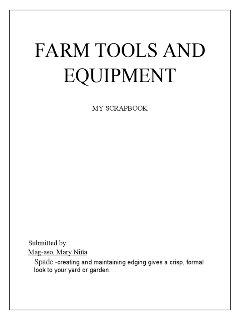 Farm Tools and Equipment My Scrapbook PDF