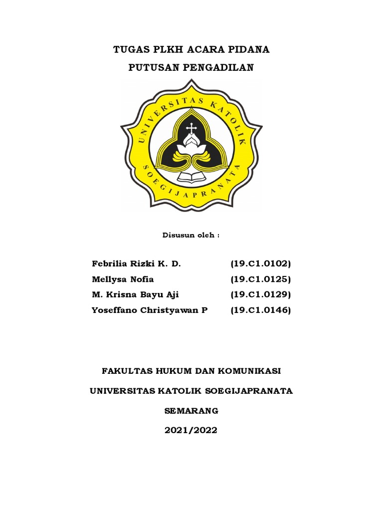 Tugas PLKH Acara Pidana - Putusan Pengadilan | PDF