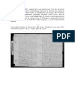 Transcrição Certidão de Casamento - Domiciano Faustino Correa Junior Filho Domiciano Faustino Correa e Eulalia Maria de Jesus