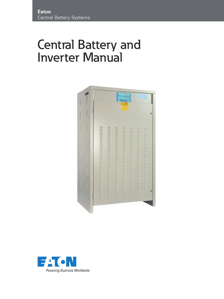 Eaton Central Battery System Manual | PDF | Power Inverter | Battery ...
