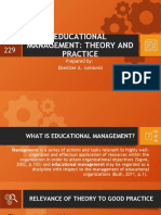 Ed 229 - Educational Management - Theory and Practices