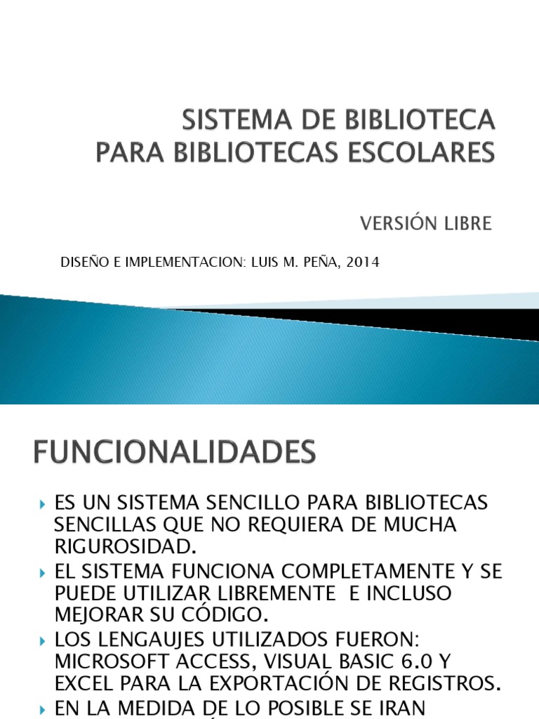 Sistema para Biblioteca Escolar | PDF | Archivo de computadora ...