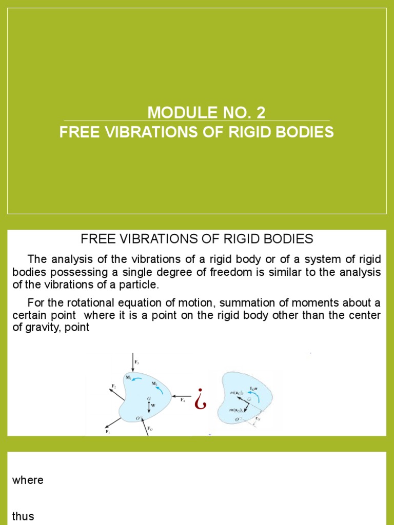 Free Vibrations of Rigid Bodies: Module No. 2 | PDF | Oscillation ...
