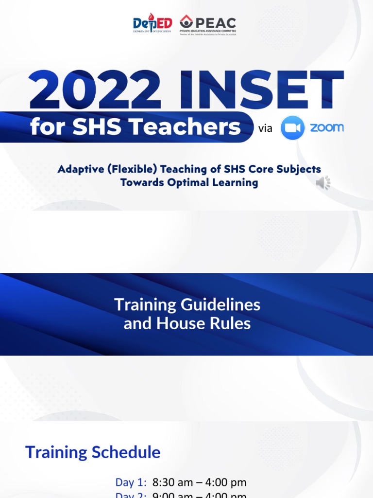 INSET Training House Rules and Guidelines | PDF | Information ...