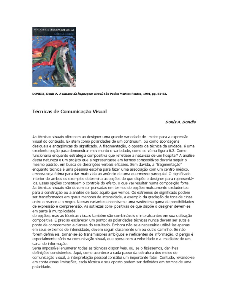 Tecnicas de Comunicacao Visual-Texto | PDF