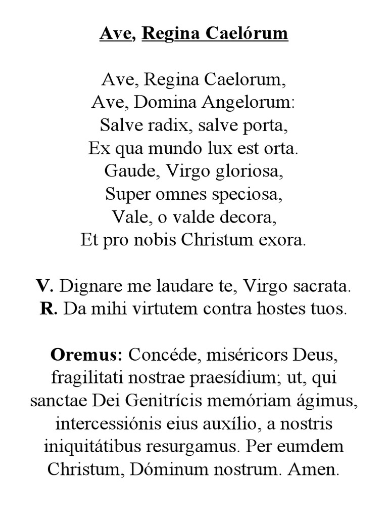 Ave Regina Caelorum PDF