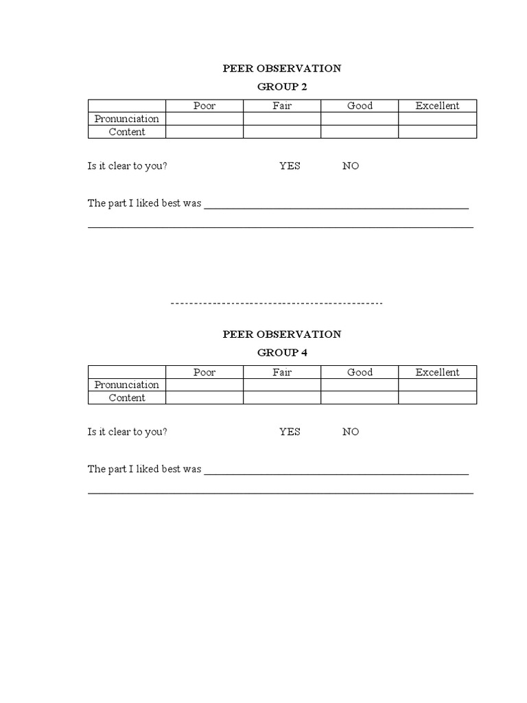 Peer Observation | PDF