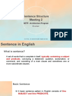 Sentence Structure Meeting 2: SETP - Architecture Program