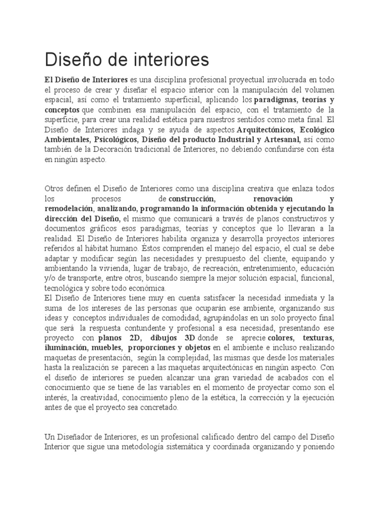 Diseño Interior: Creación de Espacios | PDF | Diseño | Diseño de interiores