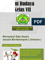 Bernyanyi Unisono (SENI MUSIK Kelas VII)