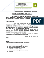 Constancia de Vacante