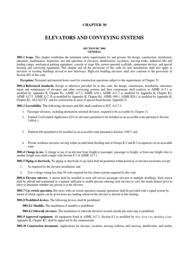 BC Building Code: Elevators & Lifts | PDF | Elevator | Fire Sprinkler ...