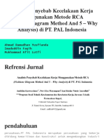 Analisis Penyebab Kecelakaan Kerja Menggunakan Metode RCA (Fishbone Diagram Method and 5 - Why Analysis) Di PT. PAL Indonesia