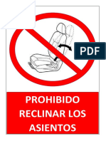 prohibido reclinar los asientos