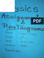 Physics Class 10 Assignment and Ray Diagrams (Holdiays HW)