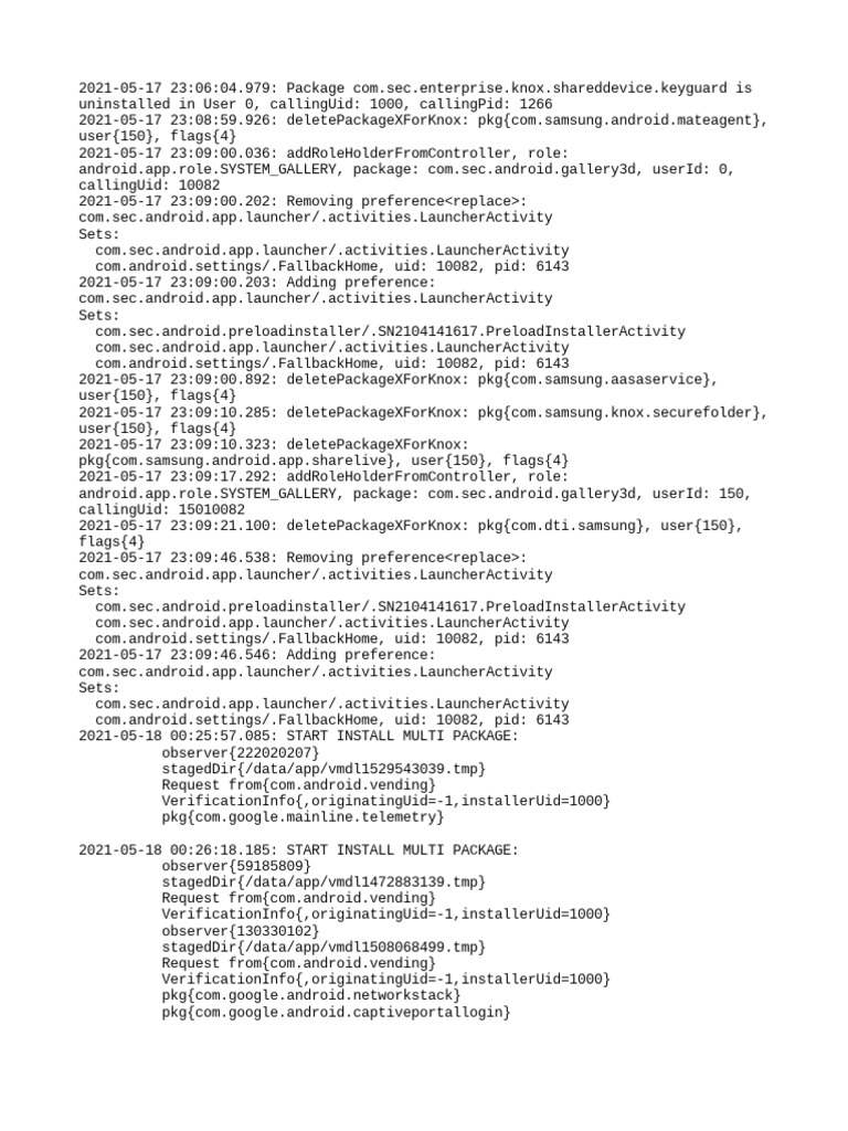 Samsung Package Management Logs | PDF | Operating System Technology | Unix