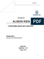 Análisis de costos en Alison Kids