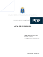 Lista de Exercícios - Conformação Mecânica - Paulo Raul Cardoso Faria