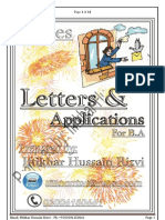 Letters and Application For B.A English Language Paper B, Punjab University Lahore, Pakistan