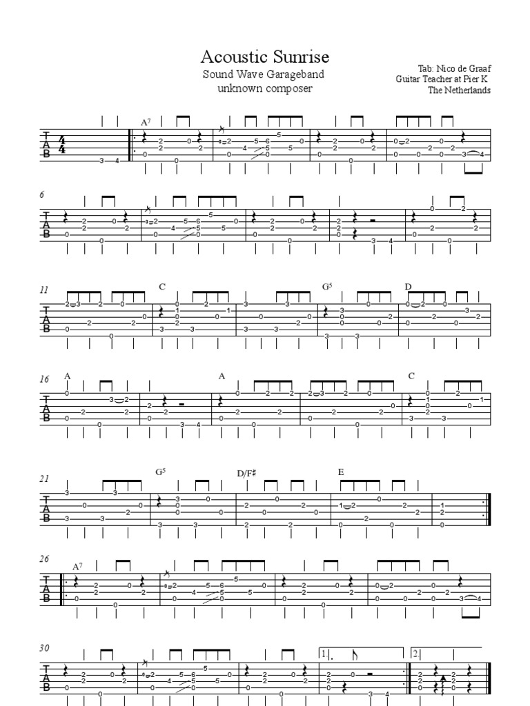 Sunrise (Acoustic) Chords PDF (River Valley AGES) - PraiseCharts