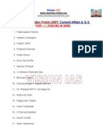 Persons in News Ias Gs Prelim 2008 Current Affairs