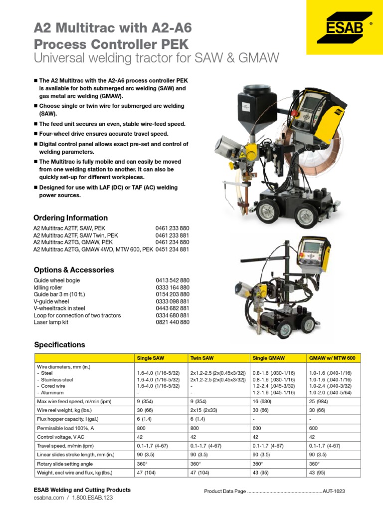 Versatile Welding Tractor for Submerged Arc Welding and Gas Metal Arc
