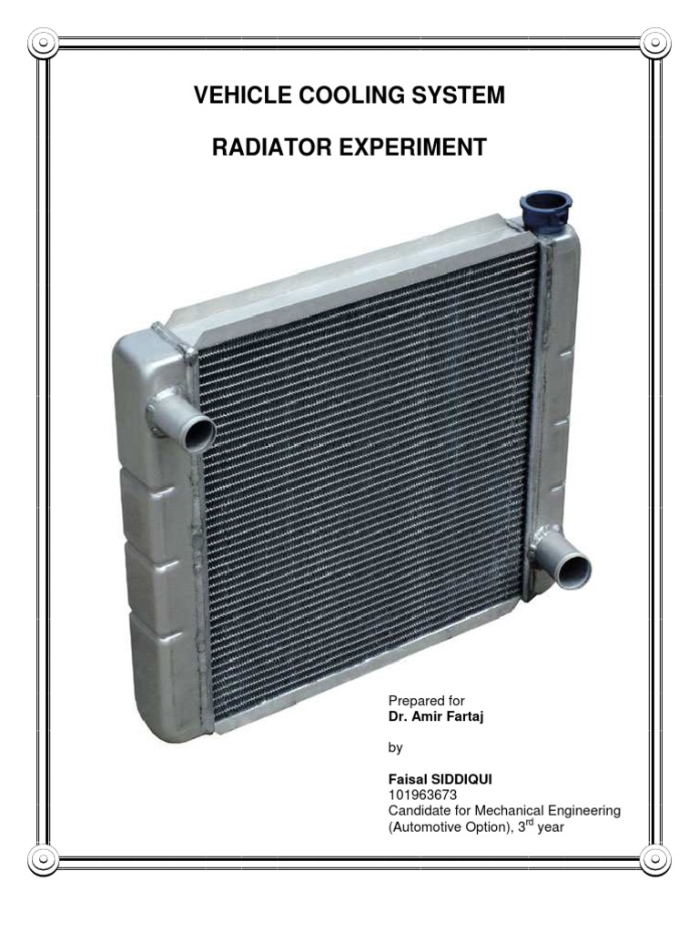 Vehicle Cooling System Radiator Experiment: Prepared For | PDF ...