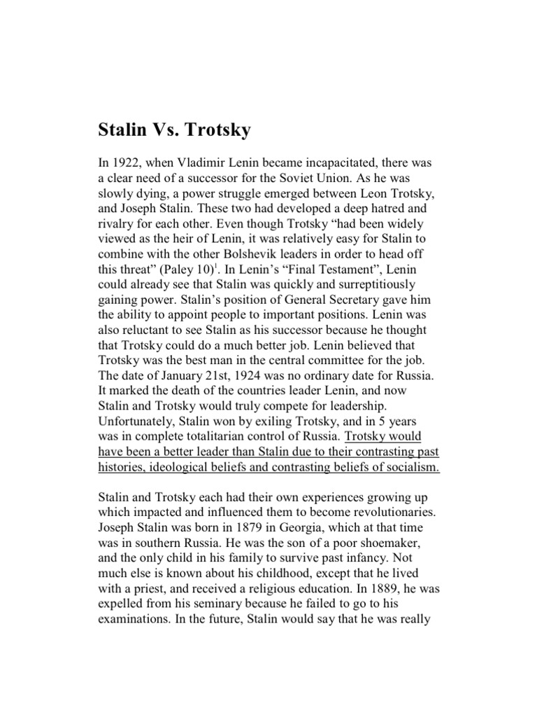 Stalin vs Trotsky: Key Differences | PDF | Leon Trotsky | Joseph Stalin