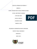 Actividad de Aprendizaje Número 1 - Buenas Prácticas de Manufacturas