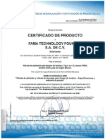 Certificado Valvula A500