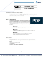 Instruction Sheet V-152 Relief Valve: Important Receiving Information