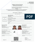 Registro Civil de Las Personas Certificado de Nacimiento: Fotografía No Disponible