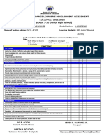 Homeroom Guidance Learner'S Development Assessment School Year 2021-2022 GRADE 7-10 (Junior High School)