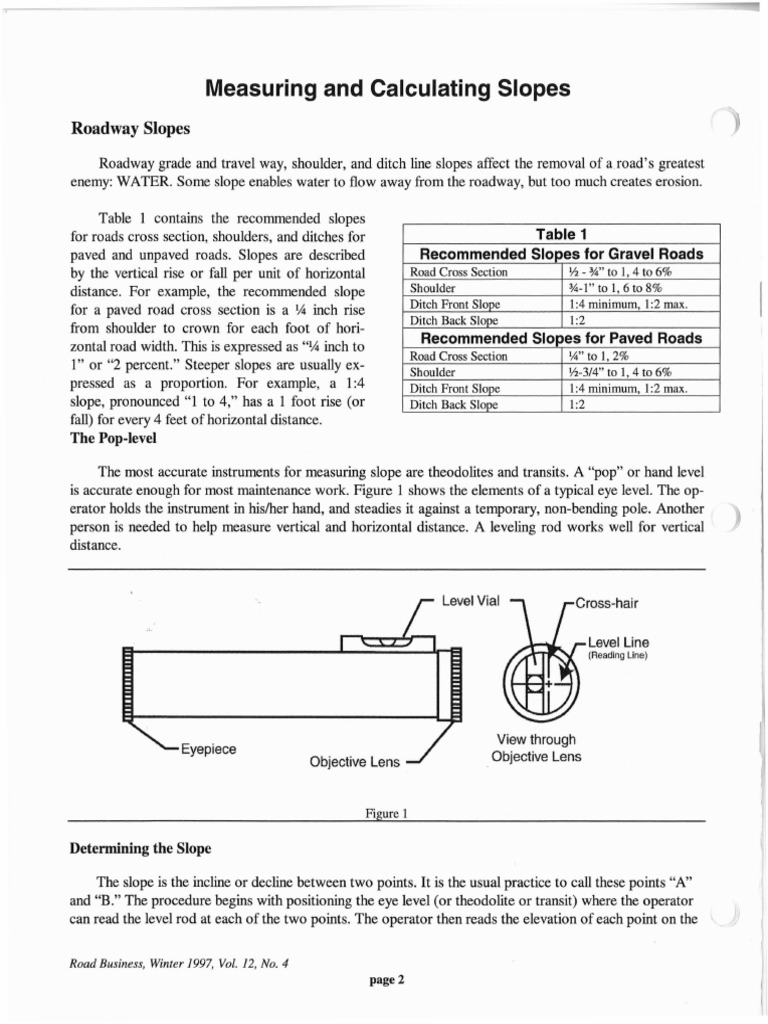 Calculating Roadway Slopes and Grades | PDF | Road | Earth Sciences