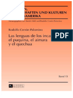 PDF Las Lenguas de Los Incas El Puquina El Aimara y El Quechua Rodolfo Cerron Palomino Compress