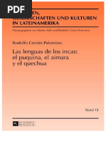 PDF Las Lenguas de Los Incas El Puquina El Aimara y El Quechua Rodolfo Cerron Palomino Compress