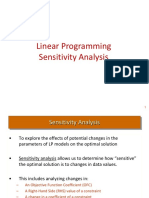 Linear Programming Sensitivity Analysis