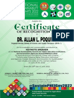 Certificate: Dr. Allan L. Poquita