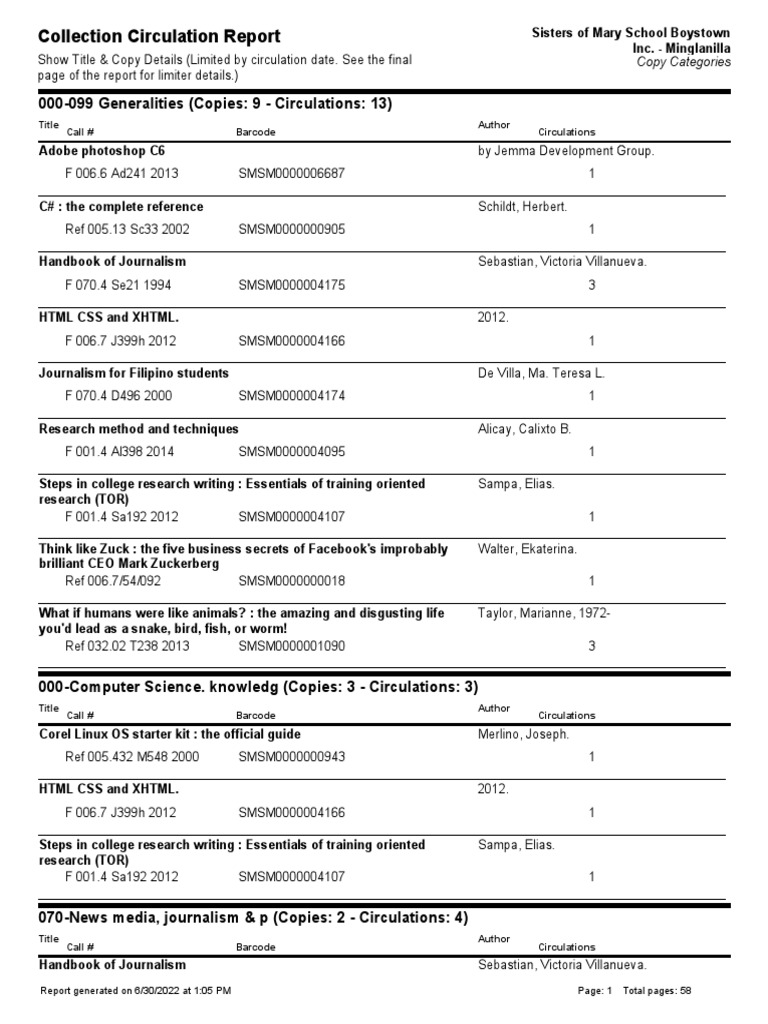 Library Resources Statistics Format 2022 | PDF