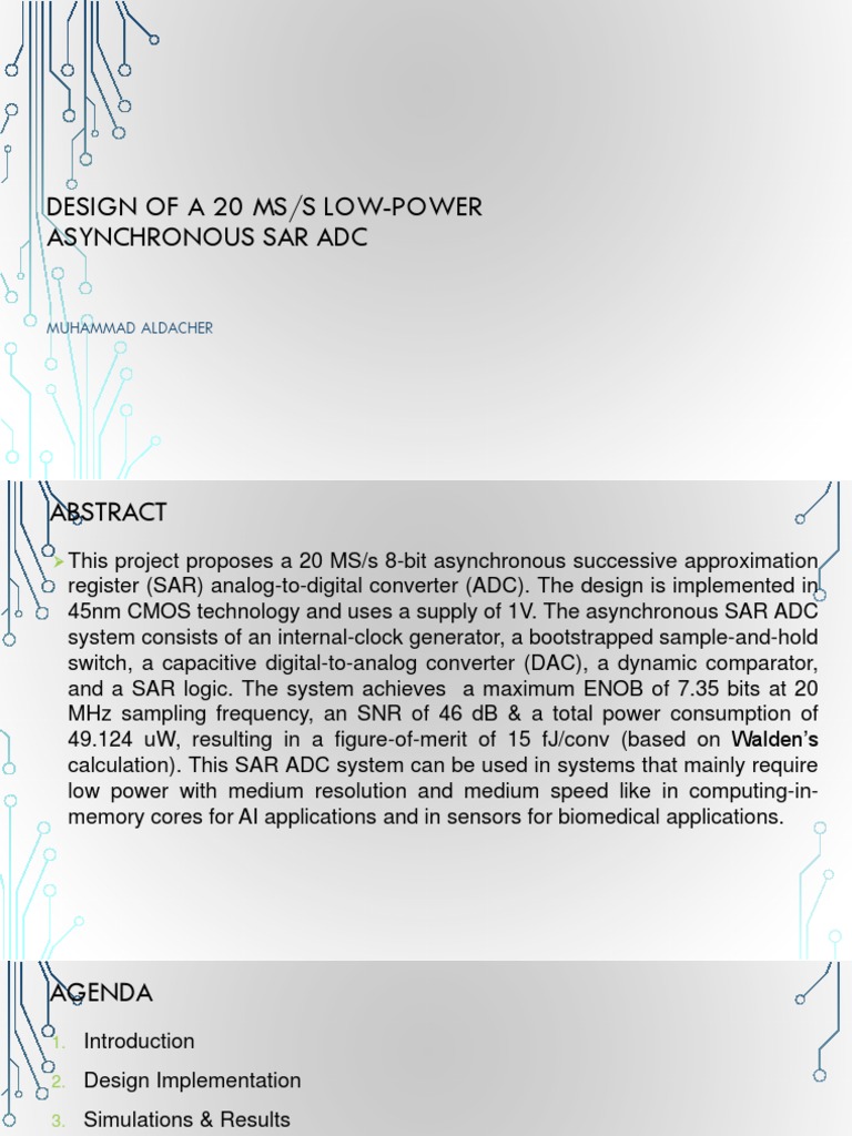 Low-Power Asynchronous SAR ADC Design | PDF | Analog To Digital ...