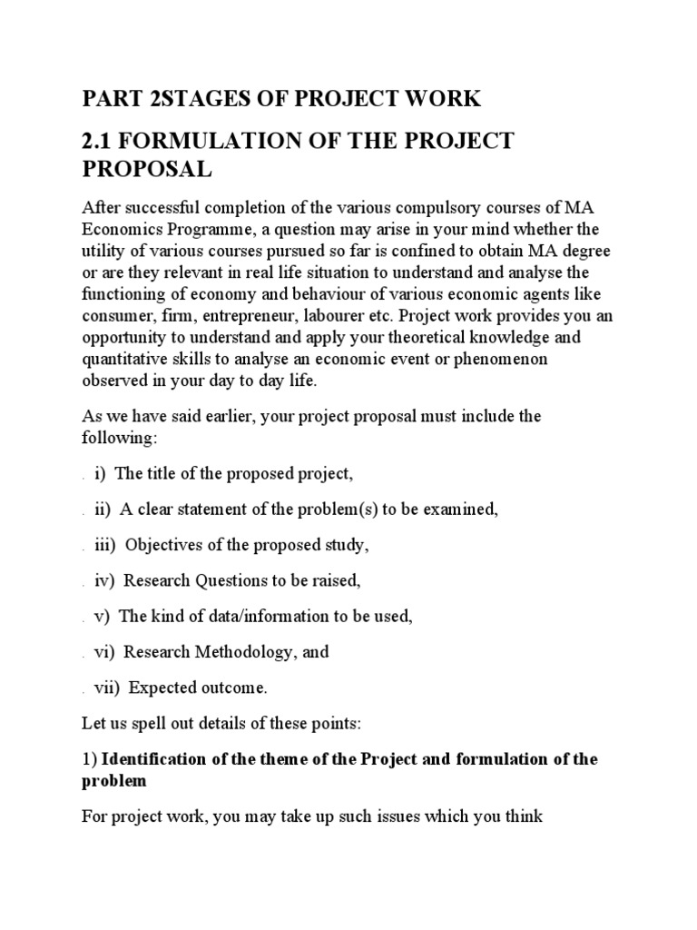 2.1 Formulation of The Project Proposal | PDF | Hypothesis | Economics