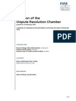 Decision of The Dispute Resolution Chamber: REF FPSD-4003