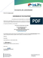 Unionbank Certificate of Coverage