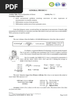 General Physics 1: Activity Title: Physical Quantities & Errors Activity No.: 1.1 Learning Competency