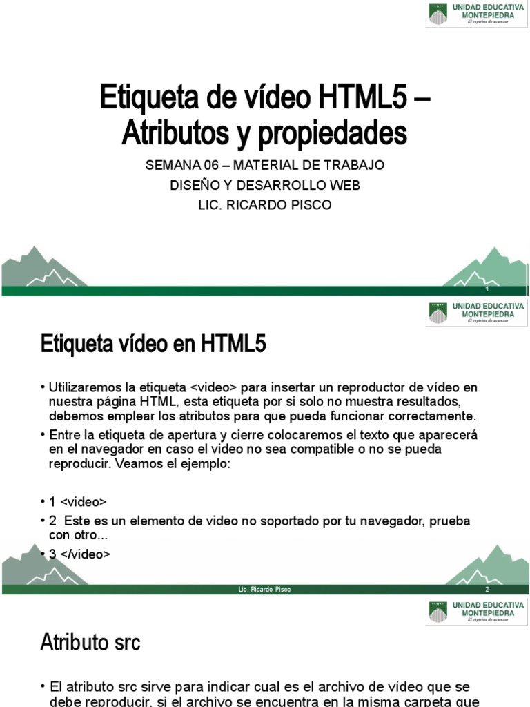 HTML5 video tag attributes and properties PDF HTML