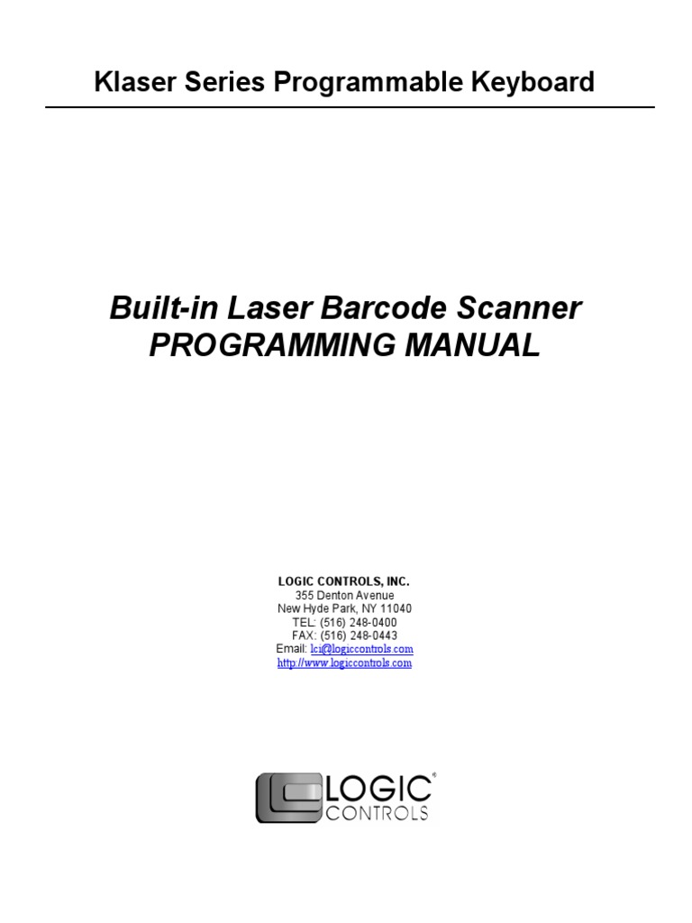 Built-In Laser Barcode Scanner Programming Manual: Klaser Series ...