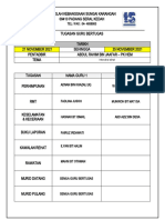 Jadual Bertugas 21-25 Nov