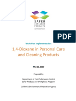 1,4-Dioxane in Personal Care and Cleaning Products: Work Plan Implementation